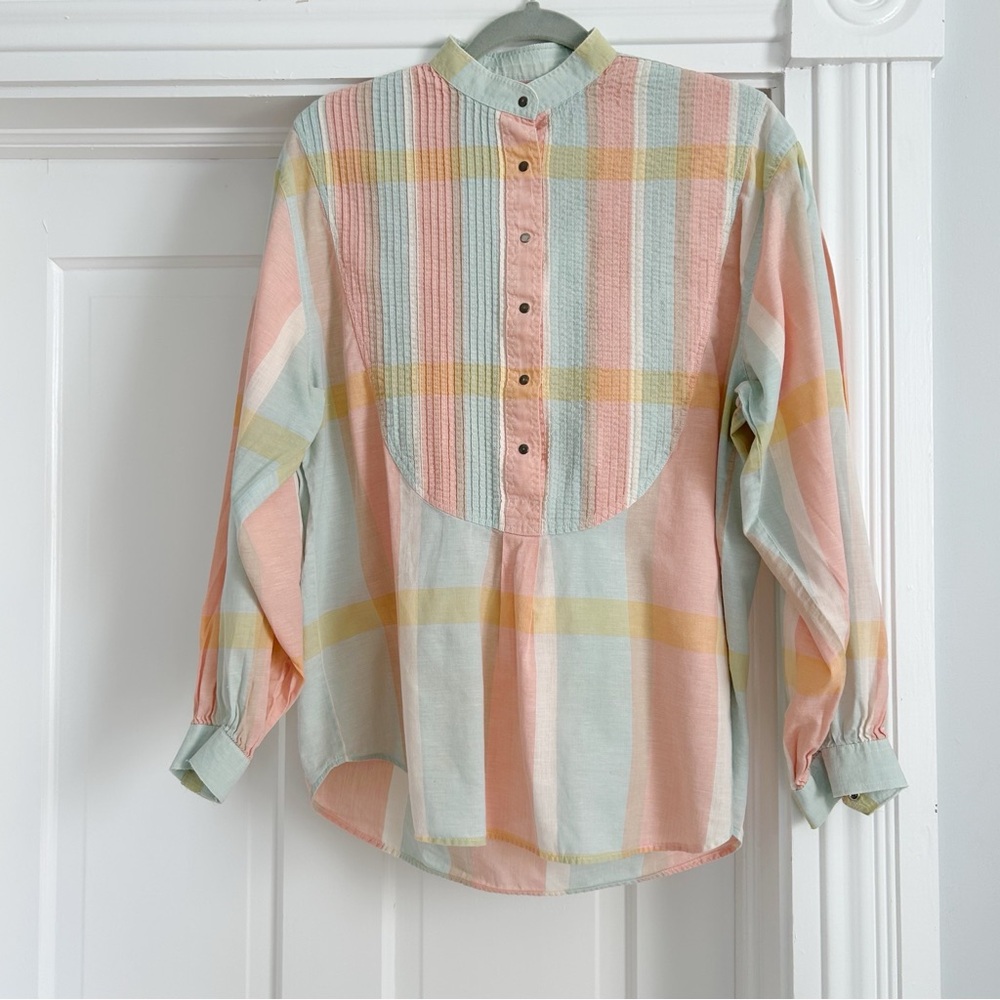 Vintage Liz Claiborne Plaid Cottage Core Top